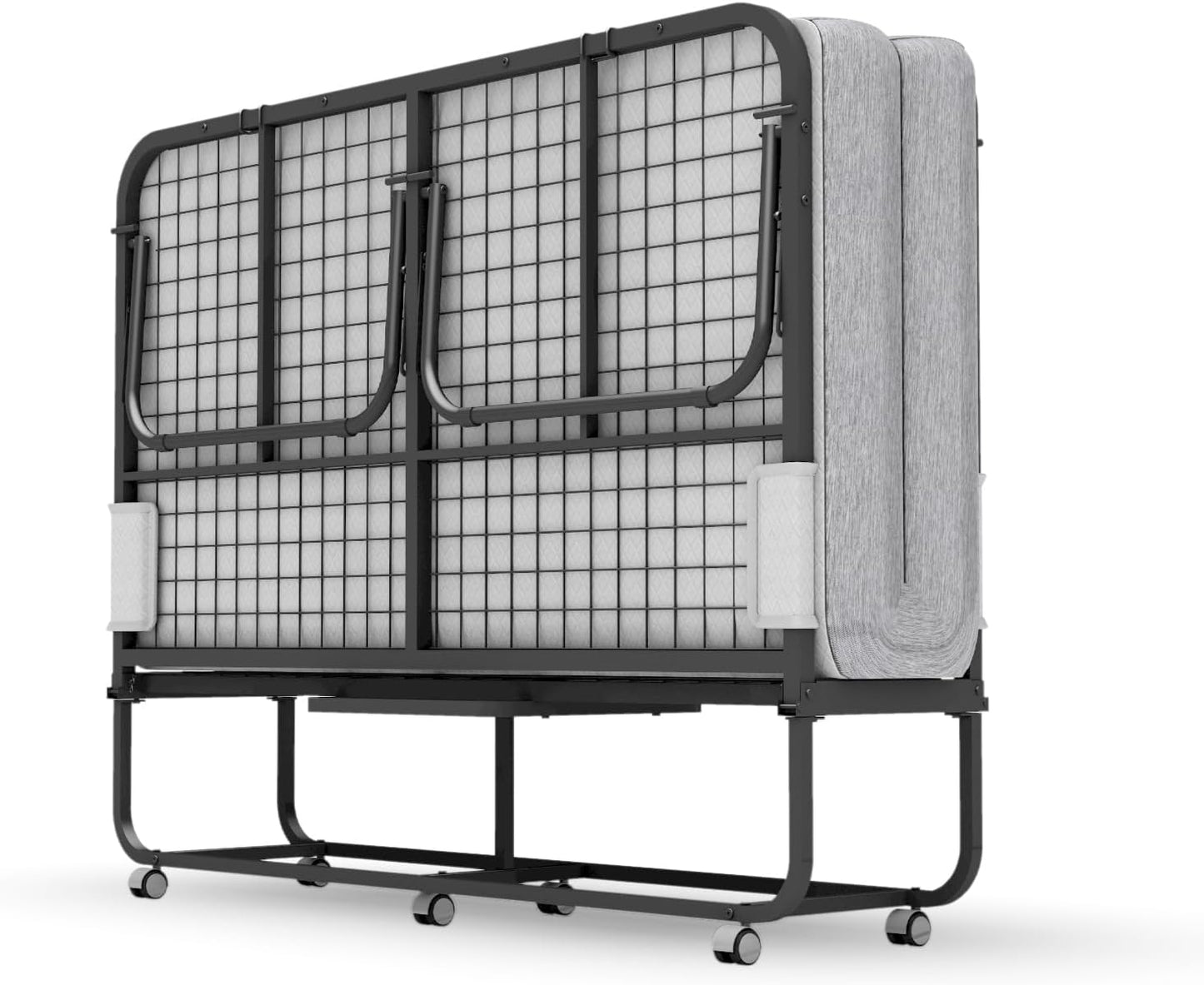 Full Size Folding Bed with Mattress - Extra Large Size 75''x54'' Foldable Rollaway Bed for Guest, Space Saving Fold Up for Easy Storage