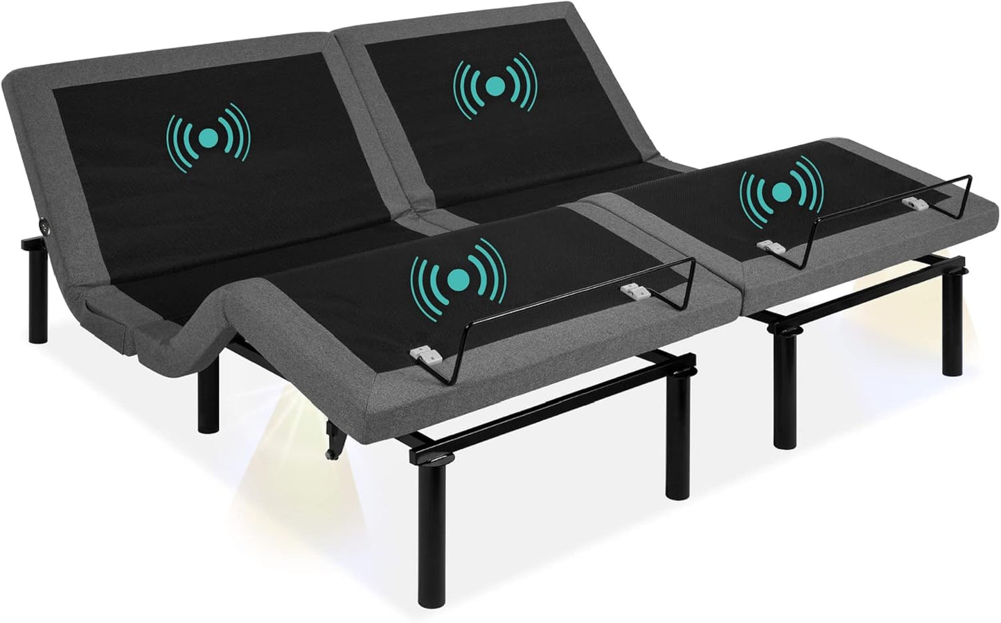 Best Choice Products Ergonomic Full Size Adjustable Bed Frame, Electric Base w/Wireless Remote Control, Nightlight, Massager, 2 USB Ports