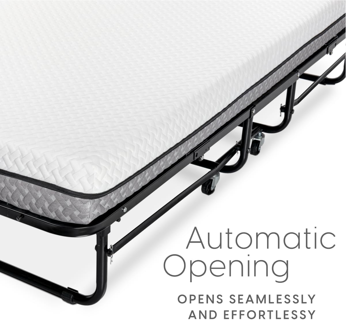 Milliard Deluxe Diplomat Folding Bed with Mattress for Adults, Twin Size, Portable Foldable Bed with Luxurious Memory Foam Mattress & Super Strong Frame, 75” x 38", Fold Up, Roll Away, & Hideaway